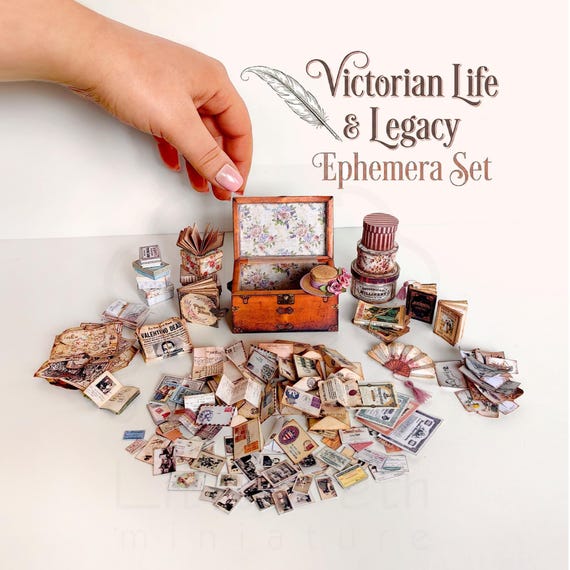 DIY Printable Victorian Dollhouse Accessories & Ephemera: Complete Vintage Miniature Life Legacy Set