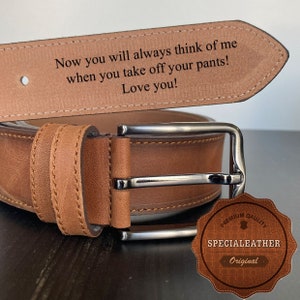 Custom Handmade Belt - Anniversary Gift - Engraved Leather Belt - Grooms Men Gift - Genuine Leather - Gift for Boyfriend - Best Man Gift