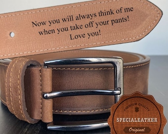Custom Handmade Belt - Anniversary Gift - Engraved Leather Belt - Grooms Men Gift - Genuine Leather - Gift for Boyfriend - Best Man Gift