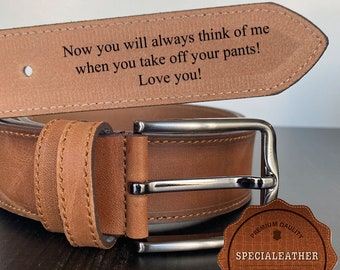 Custom Handmade Belt - Father's Day Gift - Anniversary Gift - Engraved Leather Belt - Grooms Men Gift - Genuine Leather - Gift for Boyfriend