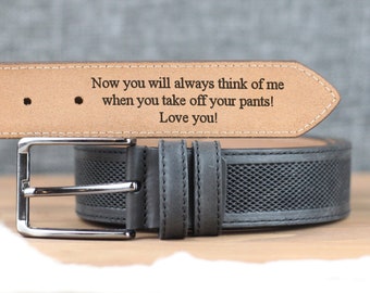 Custom Handmade Belt - Anniversary Gift - Father's Day Gift - Engraved Leather Belt -Grooms Men Gift- Genuine Leather - Gift for Boyfriend -