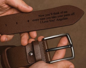Cinturón de cuero hecho a mano personalizado - Cinturón de cuero de grano superior personalizado - Regalo de aniversario - Regalo para novios - Cuero genuino - Regalo para él