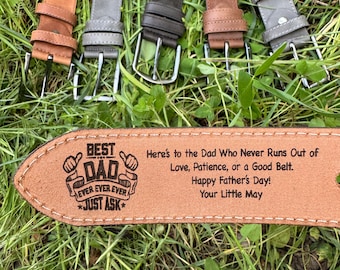 Personalized Handmade Leather Belt - Fathers day gift - Gift idea for dad - Engraved Leather Belt for Gift - Customized Leather Gift