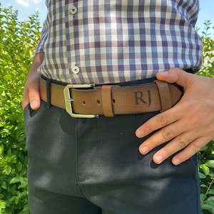 Custom Handmade Belt Father's Day Gift Anniversary Gift Engraved Leather Belt Grooms Men Gift Genuine Leather Gift for Boyfriend image 4