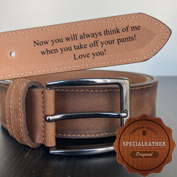 Custom Handmade Belt Anniversary Gift Engraved Leather Etsy