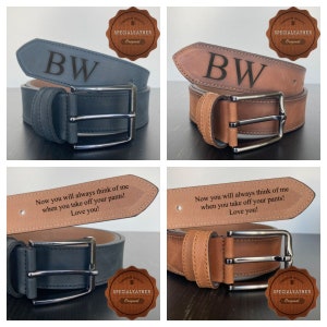 Custom Handmade Belt Anniversary Gift Father's Day Gift Engraved Leather Belt Grooms Men Gift Genuine Leather Gift for Boyfriend image 7