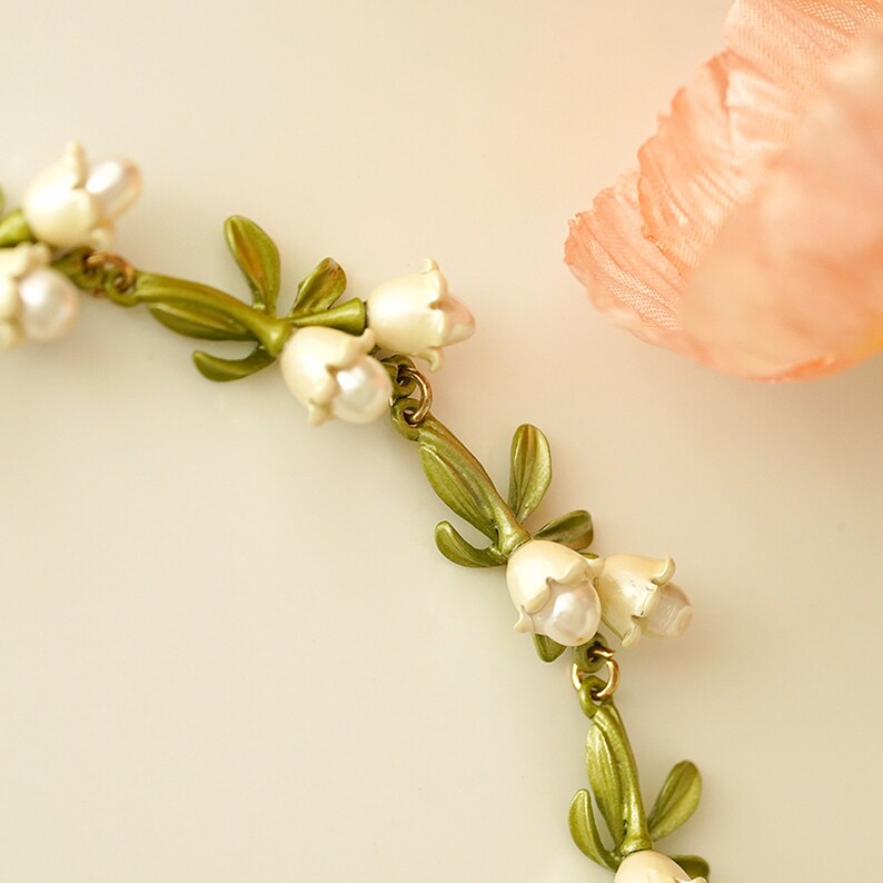 Lily of the Valley Necklace Adjustable Floral Necklace for Etsy