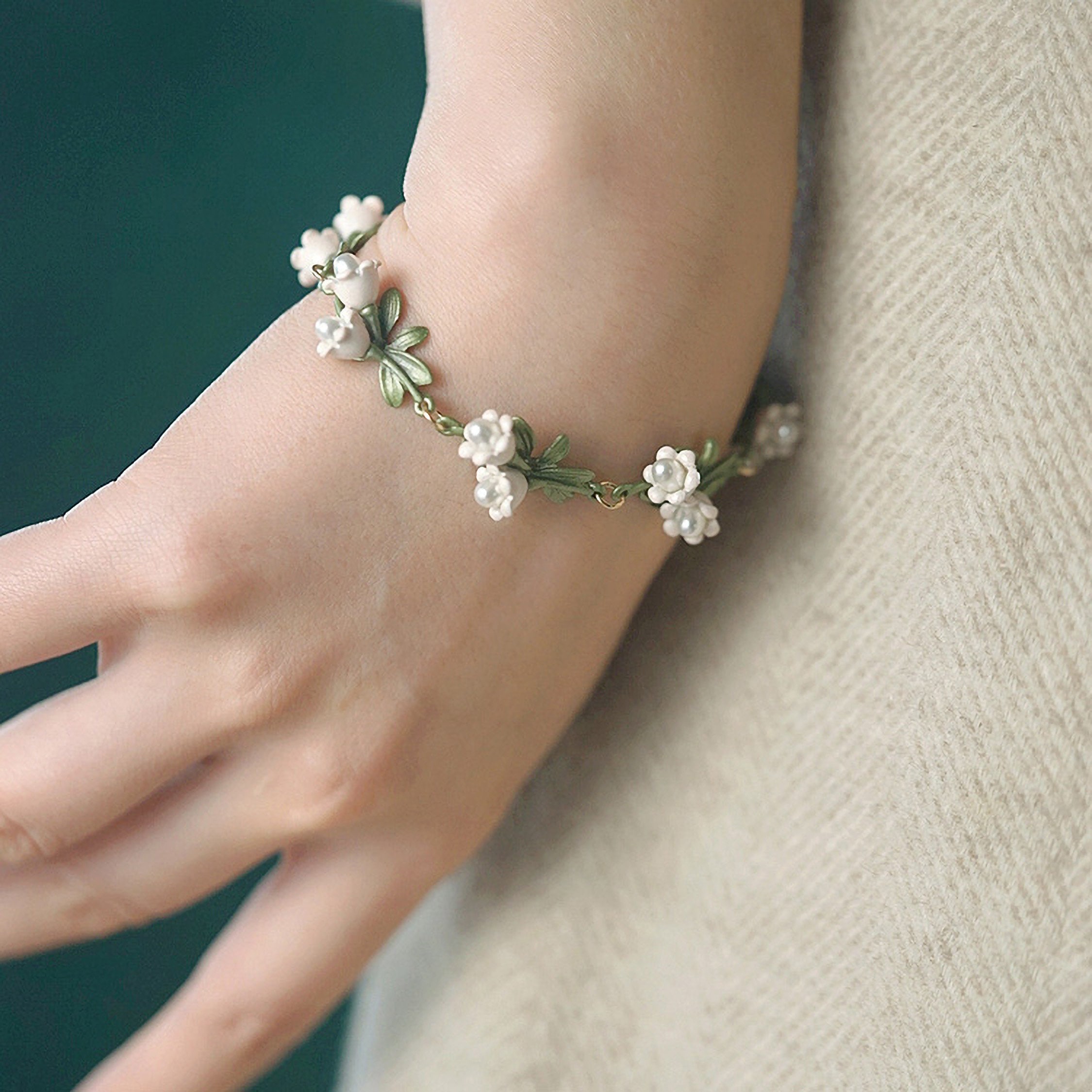 Lily of the Valley Bracelet Adjustable Floral Bracelet for Etsy