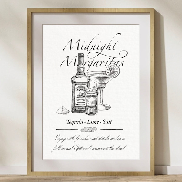 Midnight Margaritas Wall Art - Instant Digital Download