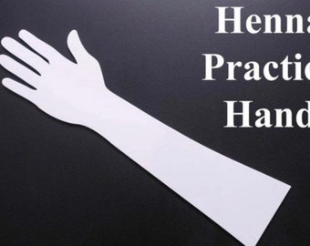 Acrylic Reusable Henna Practice hands both side usable with case