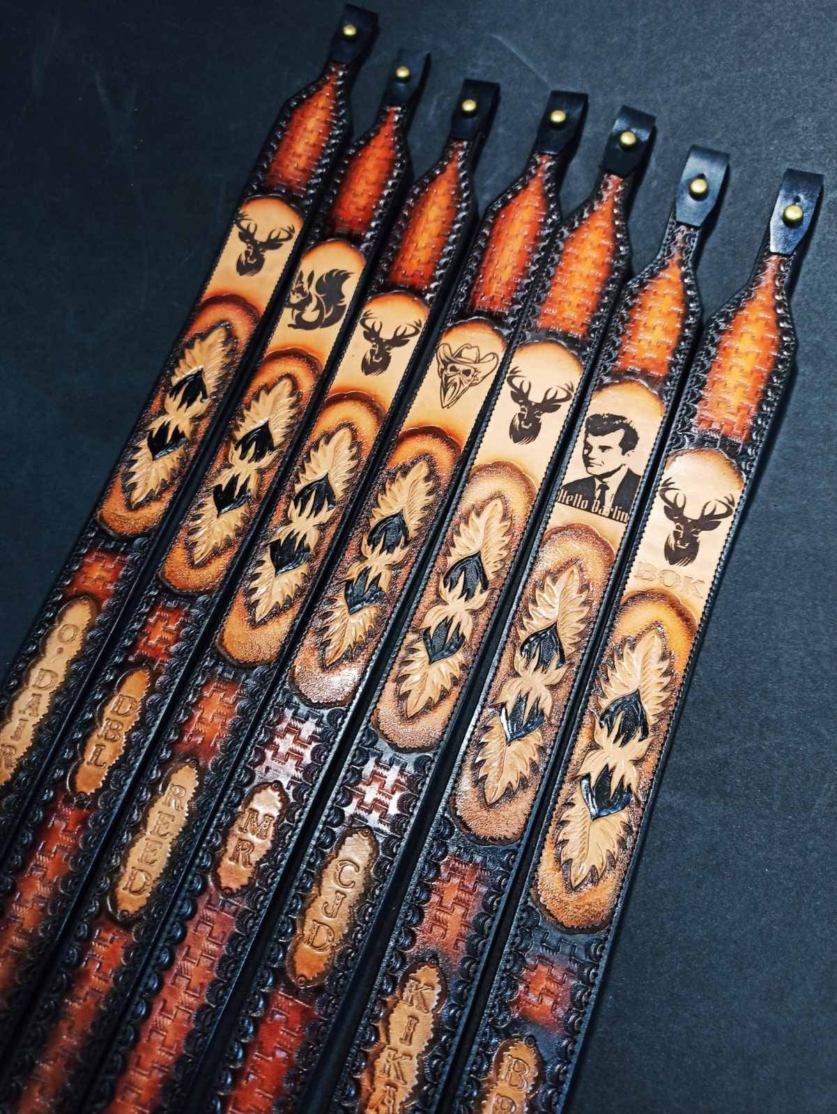 Leather Sling / Strap Hand Tooled Personalized Handmade-personalized Leather  Strap Personalized Fathers Day Gift Groomsman Gift 