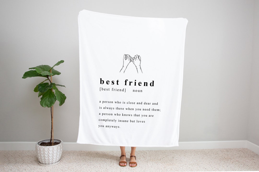 Cozy Blanket of Bestie Best Friend Fleece Blanket Letter Etsy