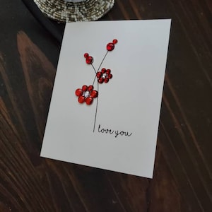 Liebeskarten, Valentinstagskarten, Acryl Edelsteine Blumen, Minimalistisches Bouquet Design, "I love you", "Be mine"