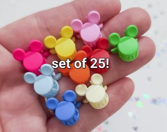 Set of 25! Mouse hair clips Jaw Clip Kids Womens Mickey clip variety of colors bundle/set