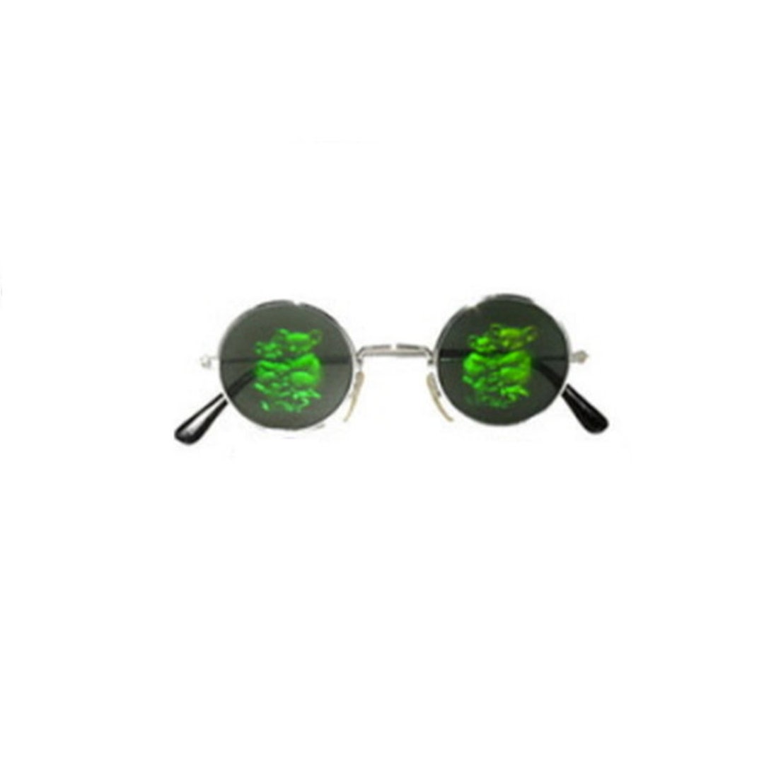 Hologram Holographic Sunglasses Round Vintage Retro Silver Etsy