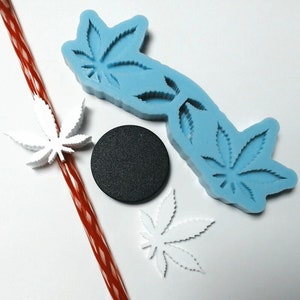 Pot Leaf silicone straw topper blue mold