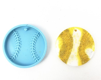 Baseball keychain Shiny  silicone mold
