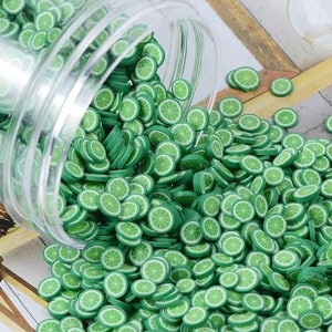 10g/Pack Slime DIY Accessories Toys Mini Dark Limes Fruit Slices nail art, resin fillers, slime