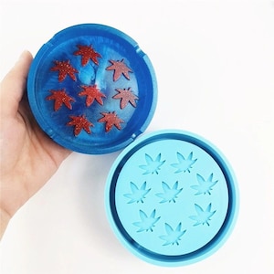 Round Pot Leaf ashtray/coaster silicone mold