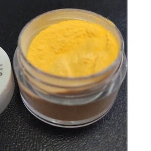 Polvere di mica arancione fosforescente da 10 grammi in un barattolo