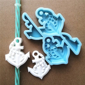 Anchor silicone straw topper mold