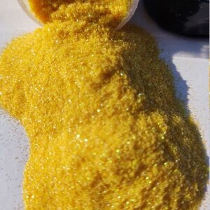 Sunflower iridescent 1/128 extra fine polyester glitter 2 oz in a shaker bottle