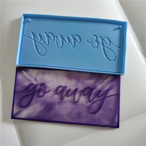 New design Go Away hanging wall plate home decor silicone mold