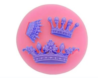 3 Crown Cookie Decor Royal Crown Fondant Candy Silicone Mold