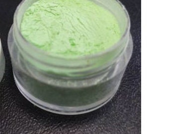 Green Glow in the Dark Mica Powder 10 grams in a jar