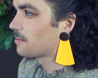 THE WEDGE - statement earring, laser cut jewelry, vintage inspired