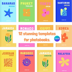 12 Travel Photobook Templates Inspired Assouline Book - Stunning Memory Photobook Templates- Customizable travel photo book on Canva