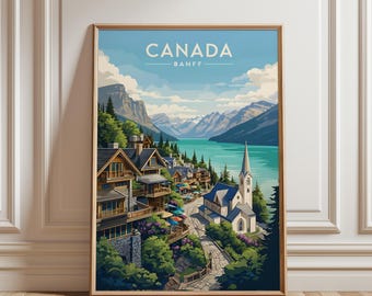Banff Canada Travel Digital Print, Banff National Park  Poster, Canadian Nature Lover Adventure Wall Art, Banff Canadian Rockies Home Decor
