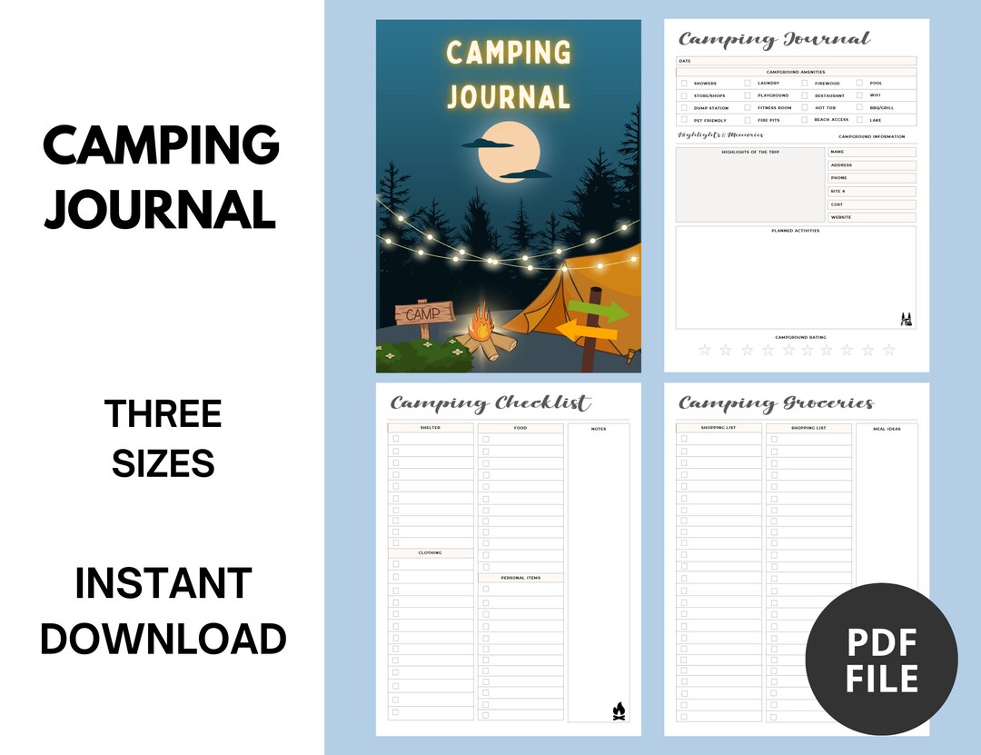 Let's Go Camping Printable Camping Journal Plan - Etsy