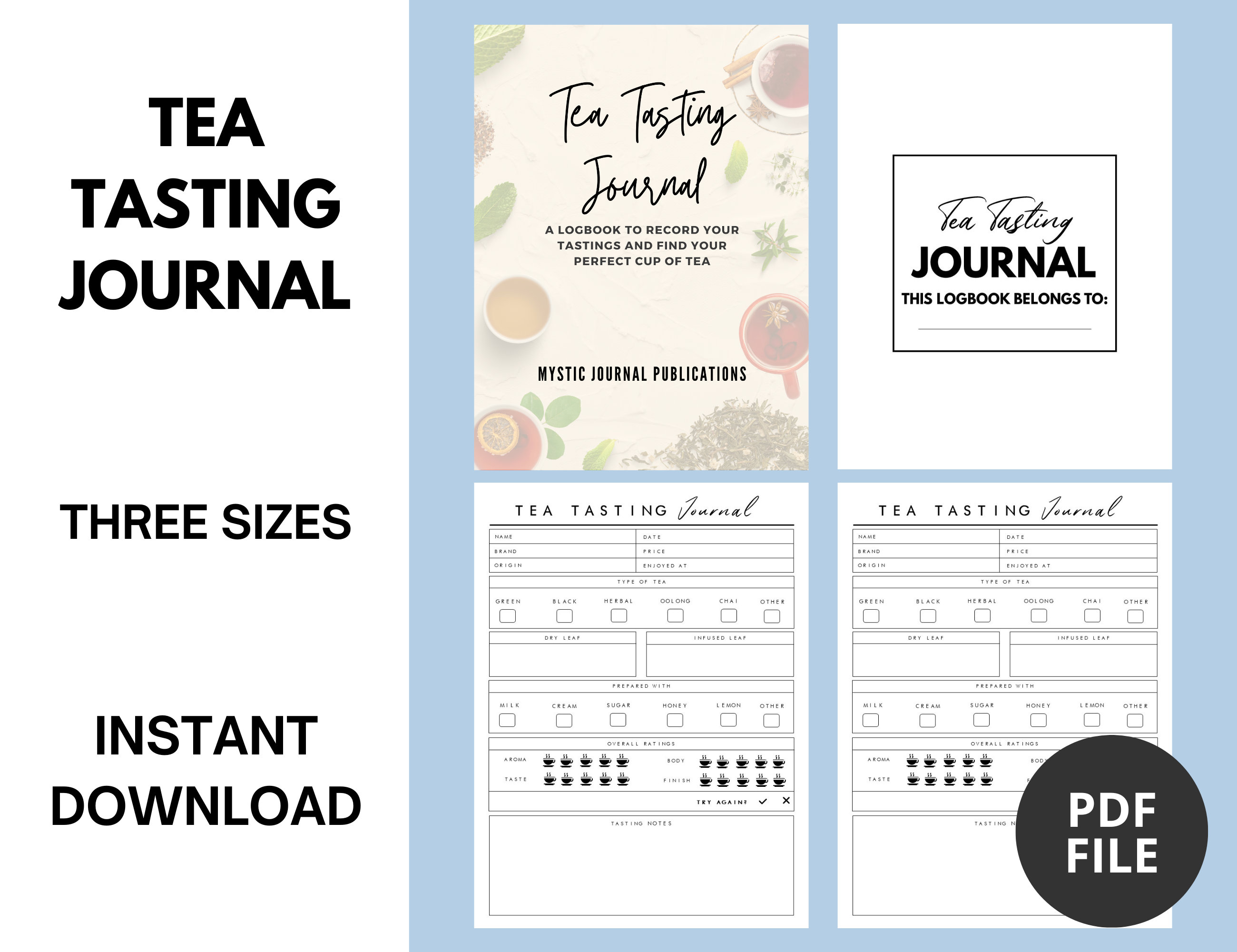 Tea Tasting Journal A Logbook to Record Your Tastings and Etsy