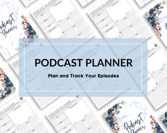 Podcast Planner for Planning and Tracking Episodes - Colorful Digital Planner in 3 Sizes - Perfect for Amateur and Professional Podcasters