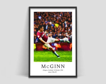 Carte Panini Impeccable John McGinn Aston Villa - Auto Or /10, édition Limitée