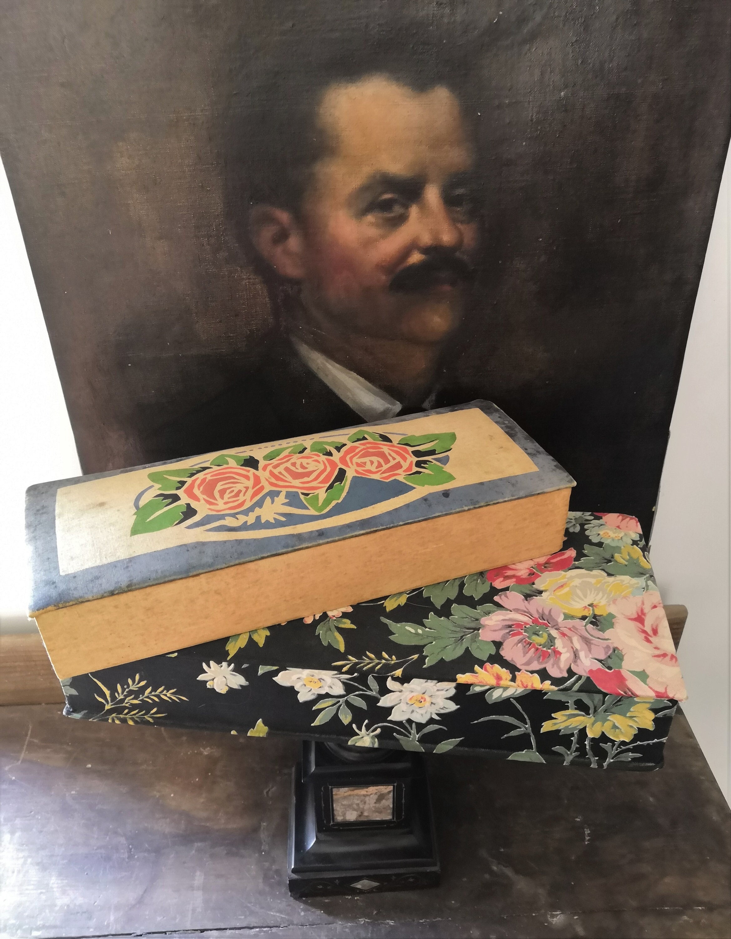 2 Boîte de Boudoir en Tissu Français Antique, Boîte Bois Français Recouverte Floral, Au Bon Marché,