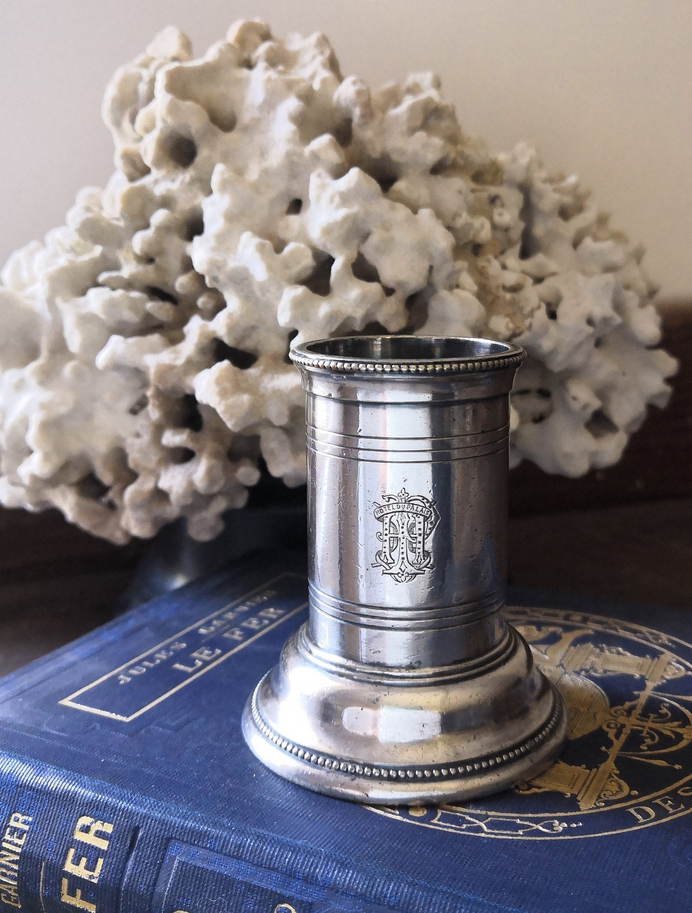 Christofle Silver Toothpick Holder Armoiries Royales Chandelier en Argent Napoléon