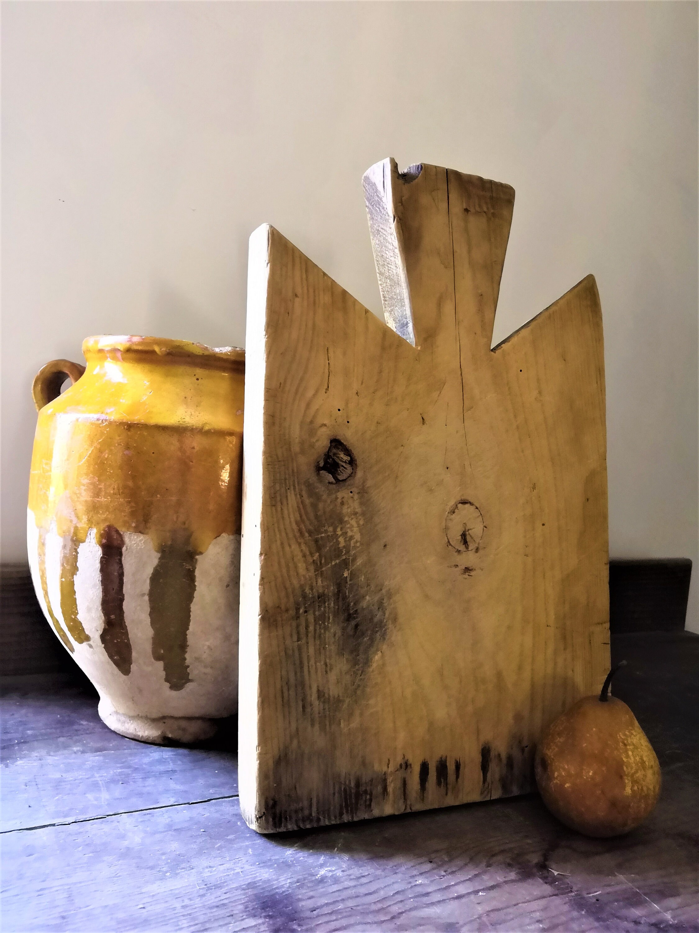 Planche à Découper Antique Français Planche Pain Rustique Ferme Chêne Planche