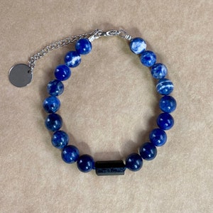 Protection • Pearl bracelet • Black tourmaline (Schörl) • Sodalite • Healing stone bracelet