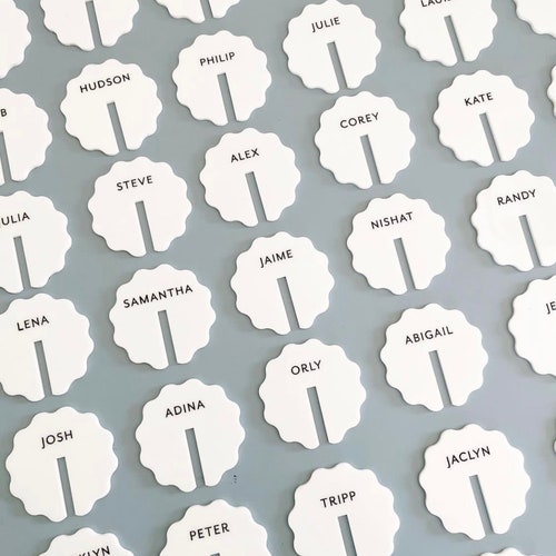 Acrylic Wedding Name Place Cards Ideas WAVY Place Names Etsy