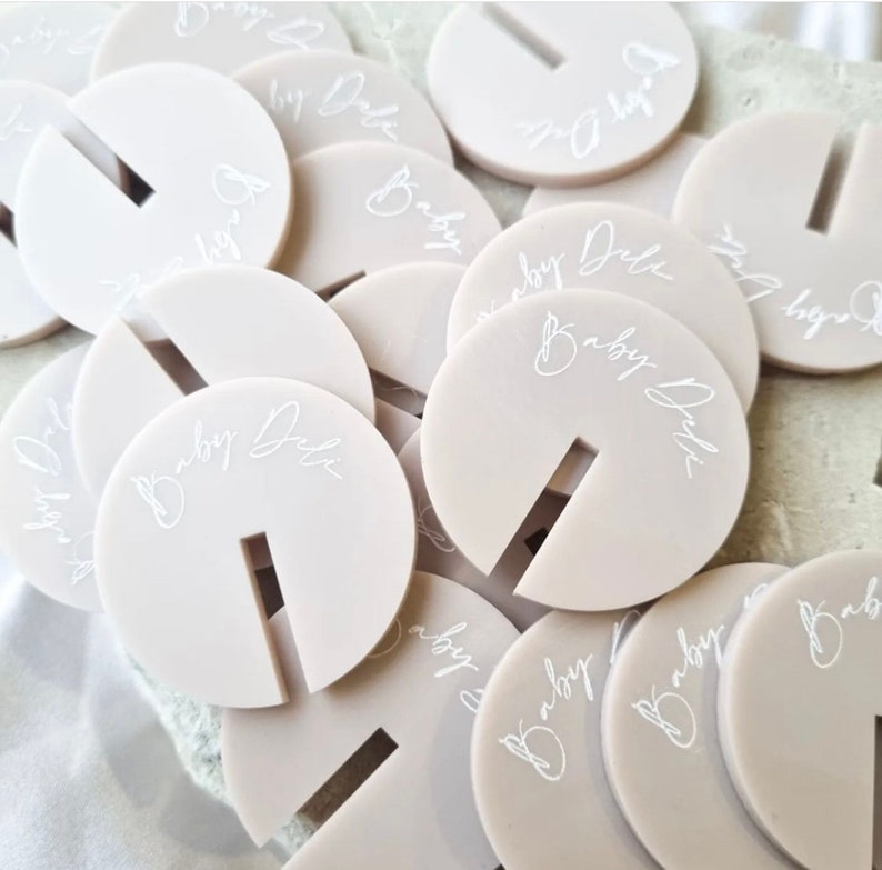 Acrylic Wedding Name Place Cards Ideas Round Place Names Etsy UK