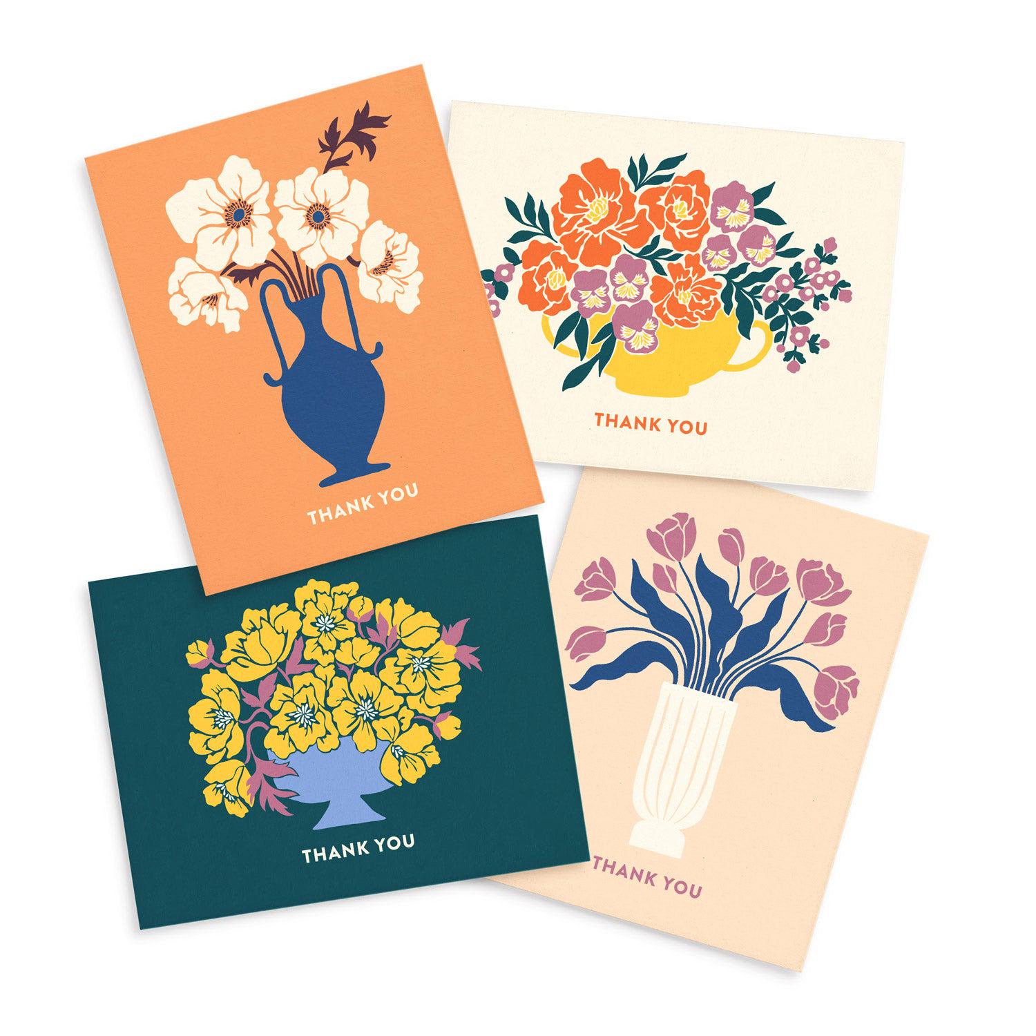 Flower Vase Thank You Card Set: Original Art, Box Set of 8 - Etsy