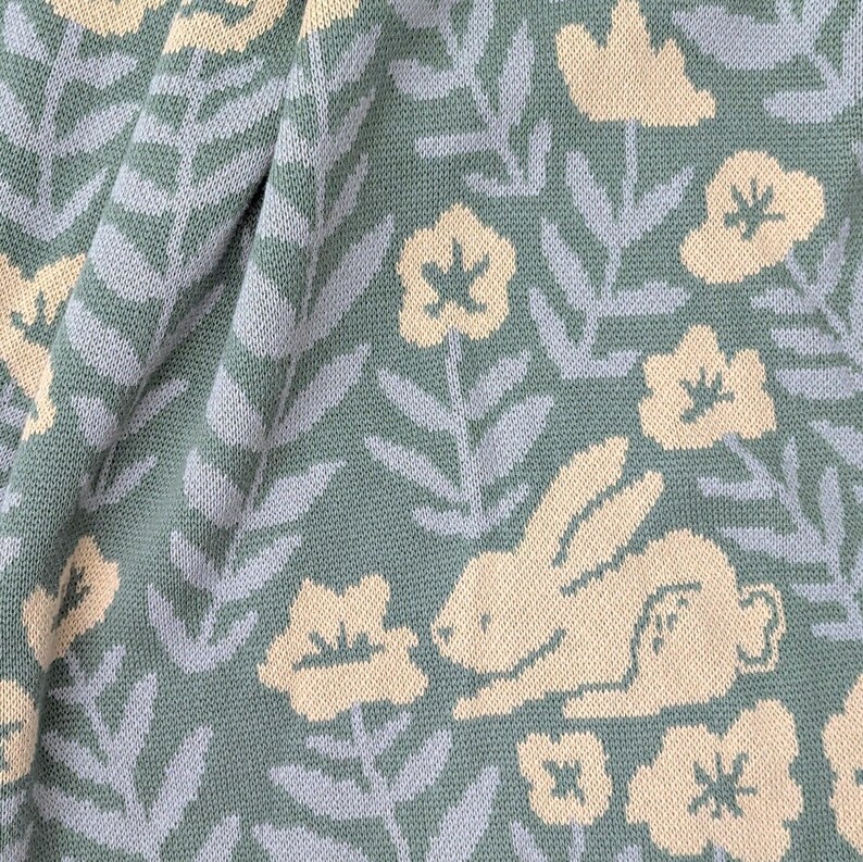 Bunny Meadows Throw Blanket - Sage Green
