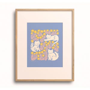 Cats & Buttercups Art Print