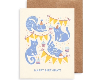 Festive Felines Birthday Card