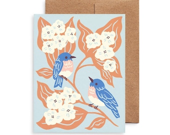 Bluebirds & Hydrangea Card