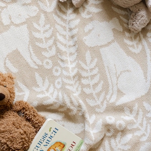 Dog Park Baby Blanket - Cream - Recycled Cotton