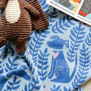 Dog Park Baby Blanket - Sky - Organic Cotton