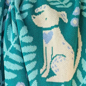 Dog Park Baby Blanket - Jade - Recycled Cotton